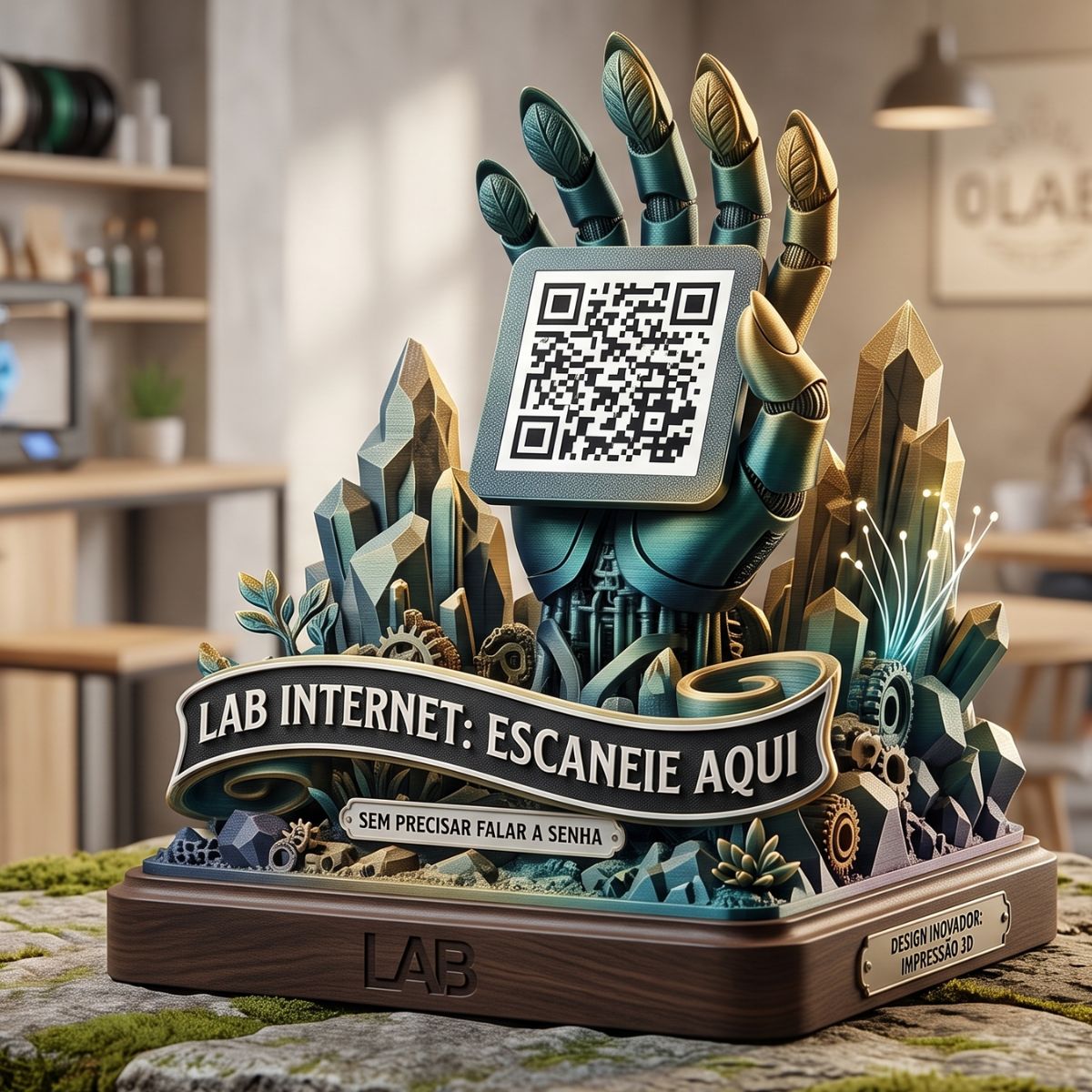 Peça com QR code impressa em 3D